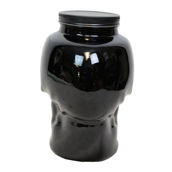 Black Skull Drink Dispenser Glass Spout Spooky Halloween Party up to 1 Gallon - Picture 3 of 9